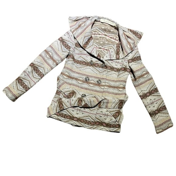 ANTHROPOLOGIE Daughters of the Liberation Woven Aztec Jacket size XS cc - Picture 6 of 8